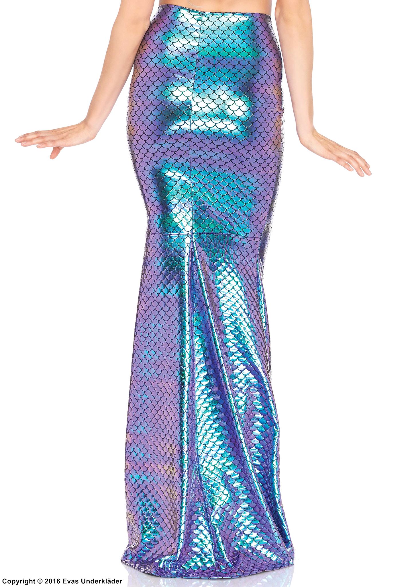Mermaid, fishtail long skirt, iridescent fabric